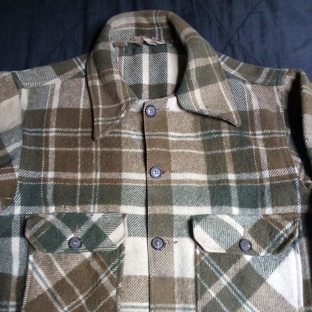 Vintage Woolrich Wool Plaid Chore Shirt Shacket Jacket